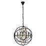 3_Geneva 20" Wide Dark Bronze and Golden Teak 5-Light Pendant