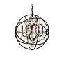 5_Geneva 20" Wide Dark Bronze and Golden Teak 5-Light Pendant more views
