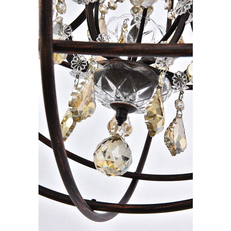 Image 6 Geneva 20" Wide Dark Bronze and Golden Teak 5-Light Pendant more views