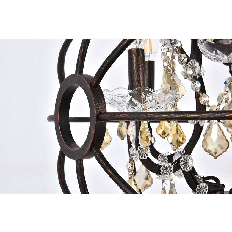 Image 7 Geneva 20" Wide Dark Bronze and Golden Teak 5-Light Pendant more views