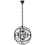 1_Geneva 20" Wide Dark Bronze Steel Crystal 5-Light Pendant