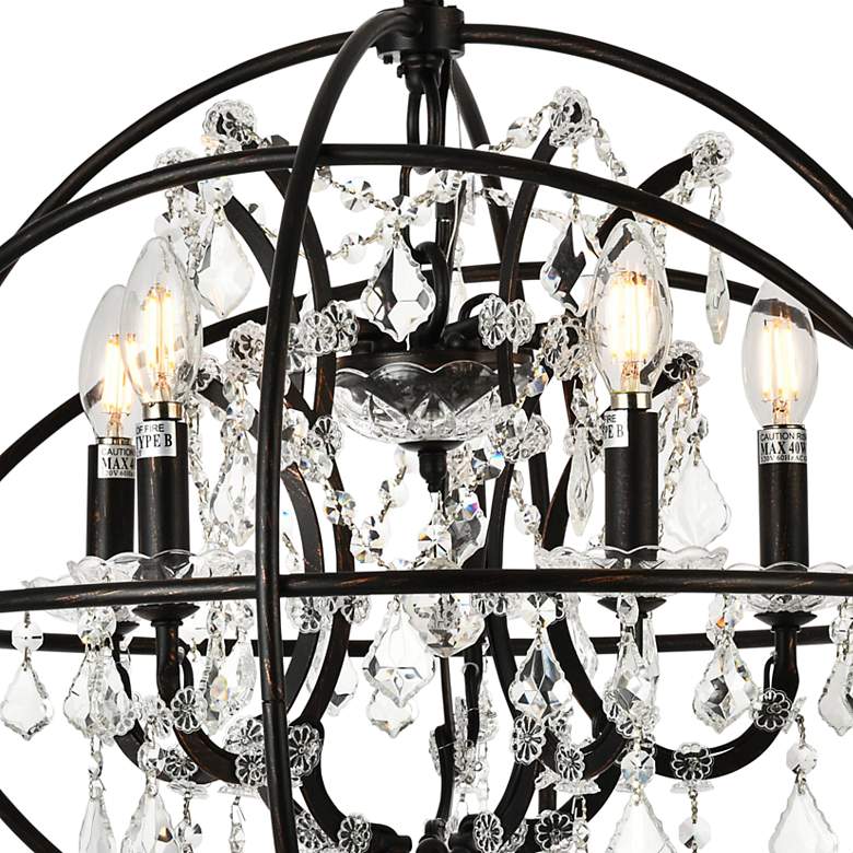 Image 2 Geneva 20" Wide Dark Bronze Steel Crystal 5-Light Pendant more views