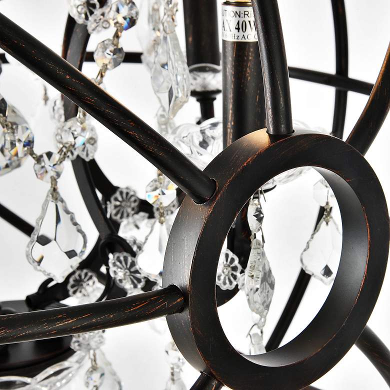 Image 6 Geneva 20" Wide Dark Bronze Steel Crystal 5-Light Pendant more views