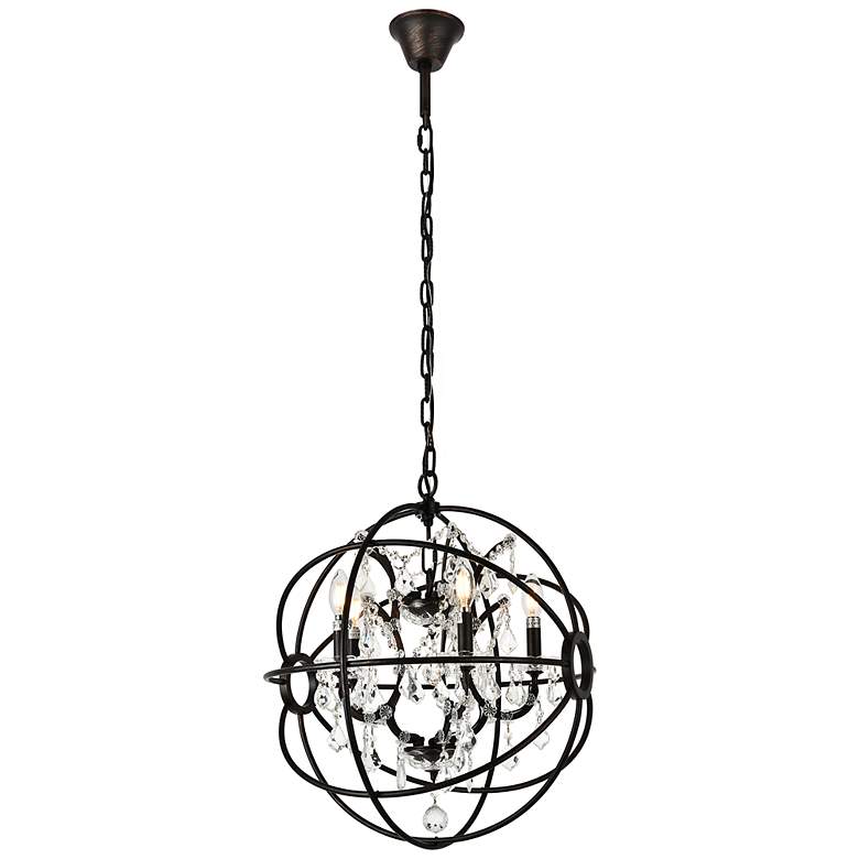 Image 7 Geneva 20" Wide Dark Bronze Steel Crystal 5-Light Pendant more views