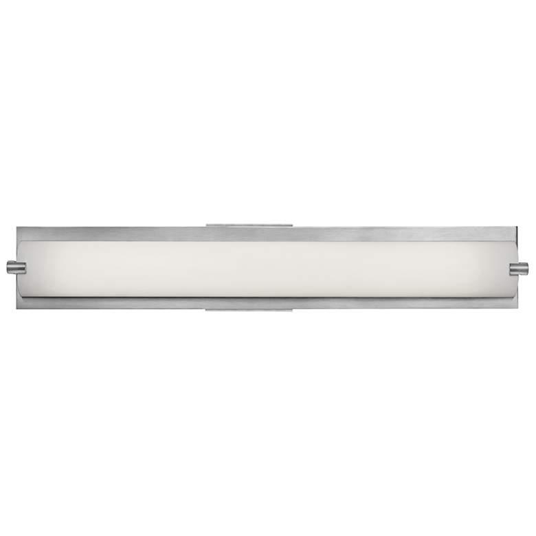 Image 1 Geneva 24 1/2 inch Wide Brushed Steel Bath Light with Opal Shade