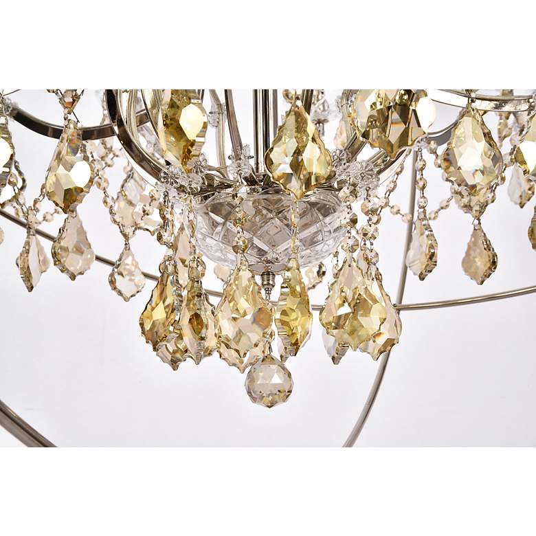 Image 5 Geneva 25 Lt Polished Nickel Chandelier Golden Teak more views