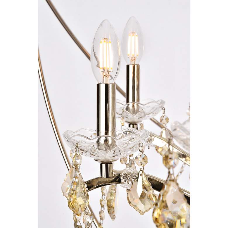 Image 7 Geneva 25 Lt Polished Nickel Chandelier Golden Teak more views
