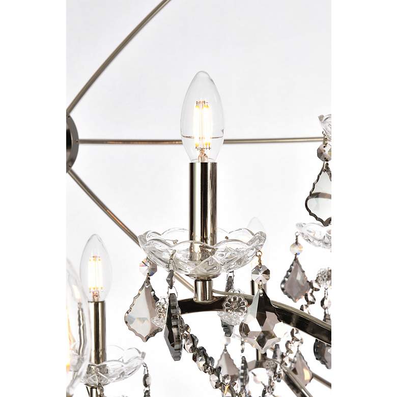 Image 6 Geneva 25 Lt Polished Nickel Chandelier Silver Shade (Grey) more views