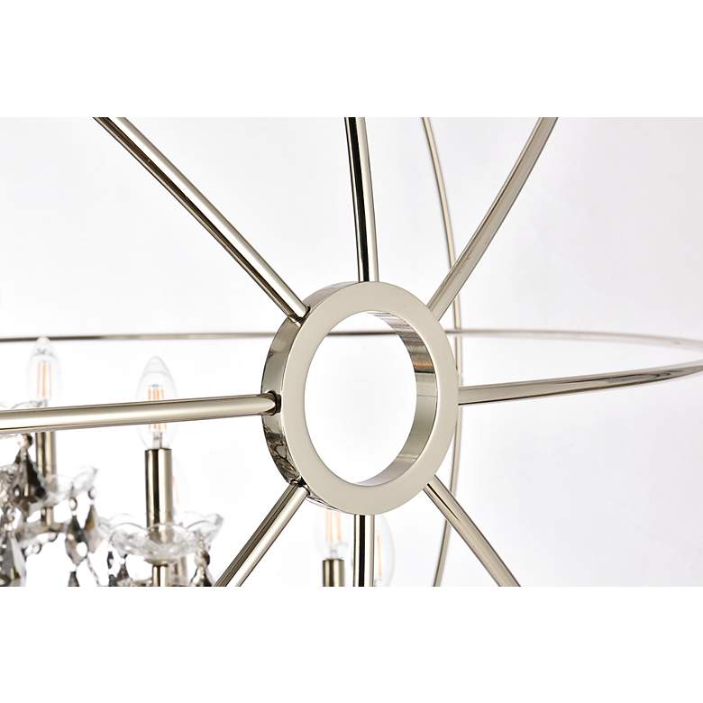 Image 7 Geneva 25 Lt Polished Nickel Chandelier Silver Shade (Grey) more views