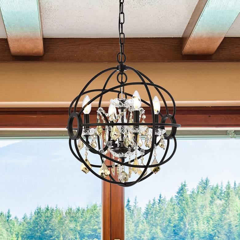 Image 1 Geneva 4 Lt Dark Bronze Pendant Golden Teak