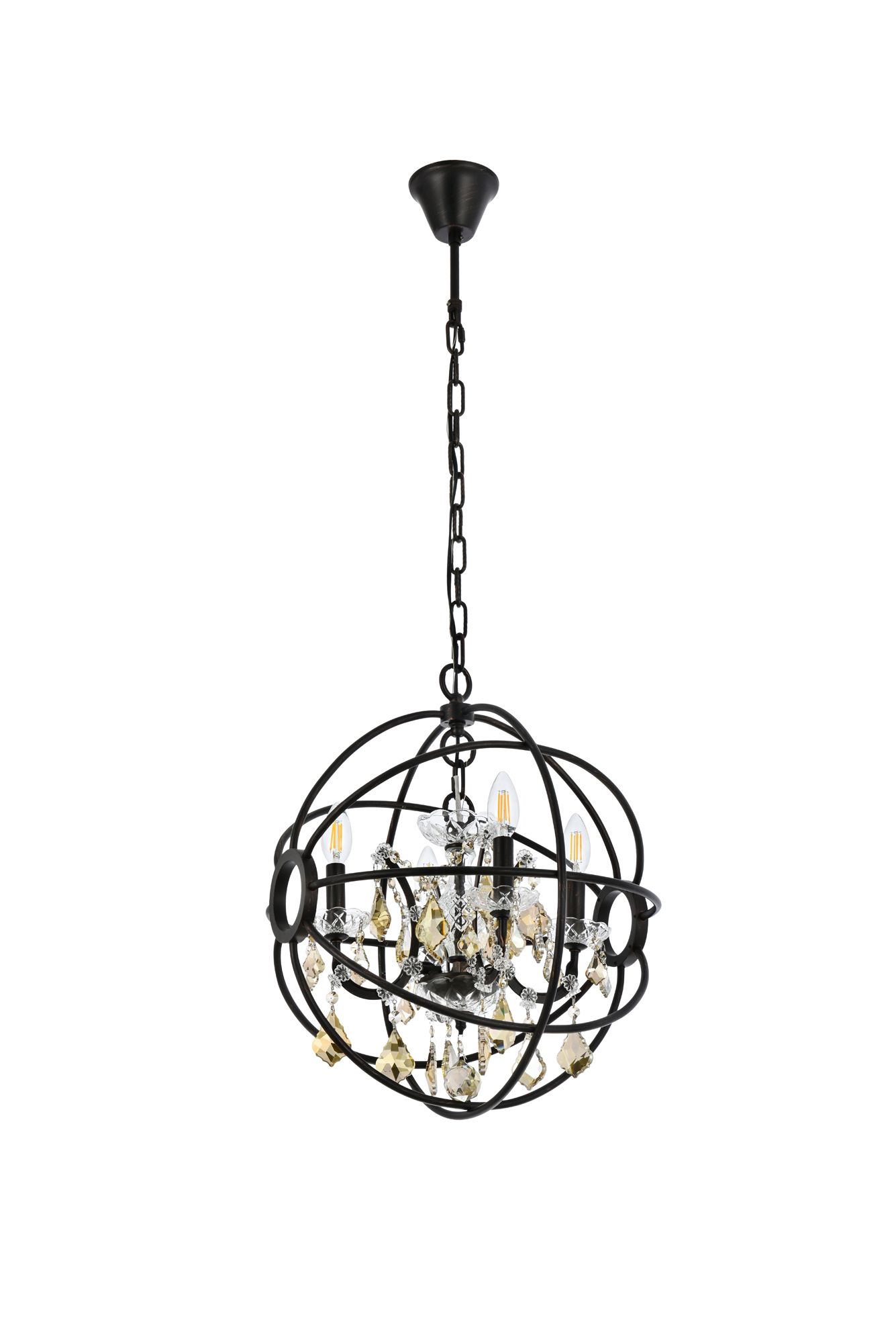 Geneva 4 Lt Dark Bronze Pendant Golden Teak