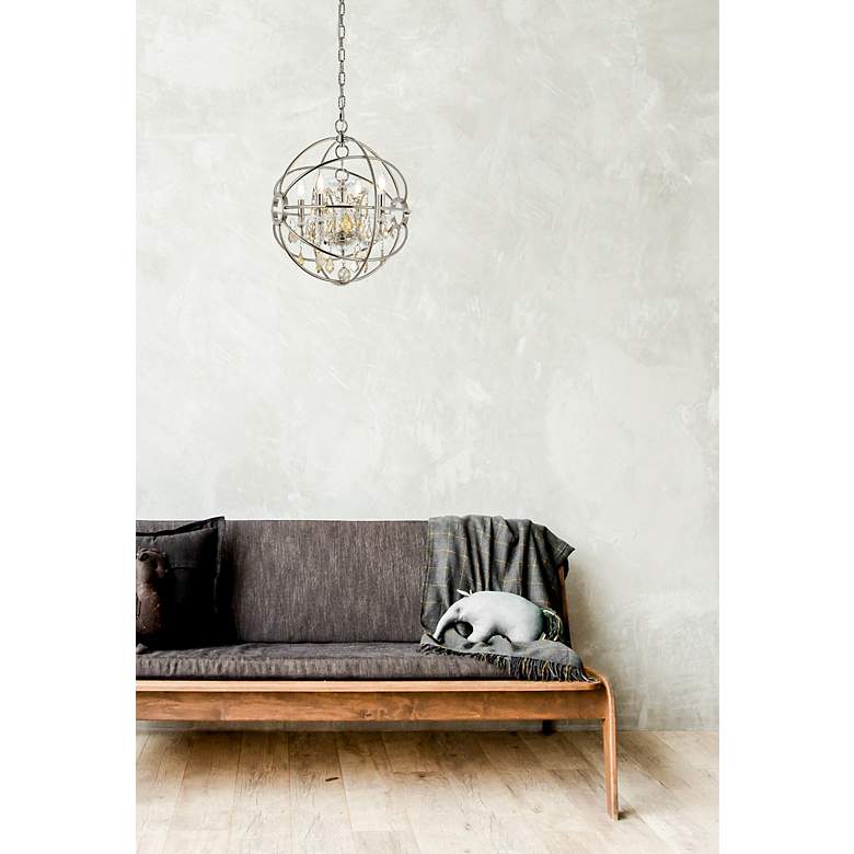 Image 3 Geneva 4 Lt Polished Nickel Pendant Golden Teak more views
