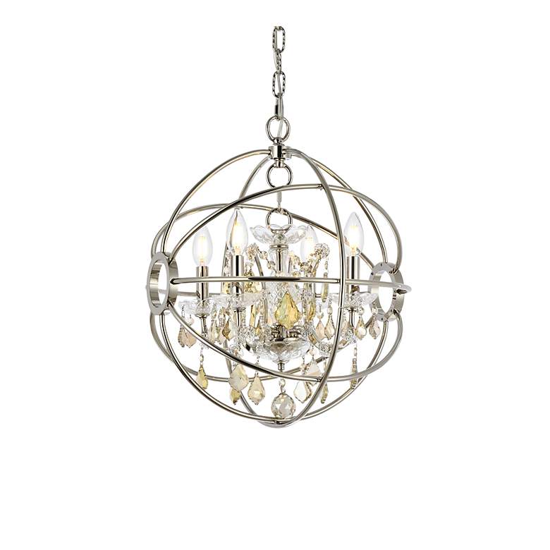 Image 4 Geneva 4 Lt Polished Nickel Pendant Golden Teak more views