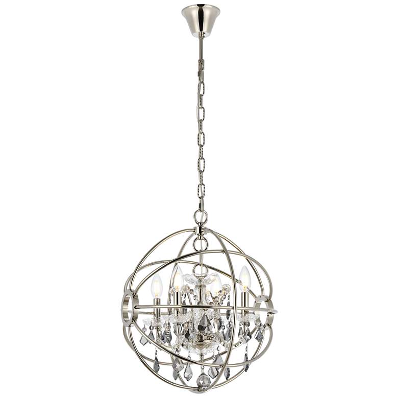 Image 1 Geneva 4 Lt Polished Nickel Pendant Silver Shade (Grey)