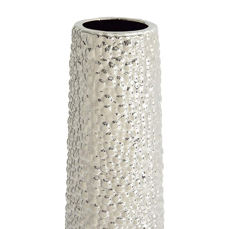 Image 2 Geneva 40" High Polished Silver Ceramic Vase more views