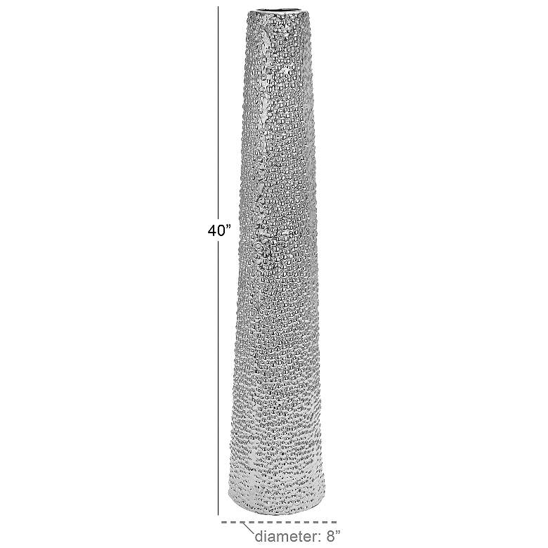 Image 3 Geneva 40" High Polished Silver Ceramic Vase more views