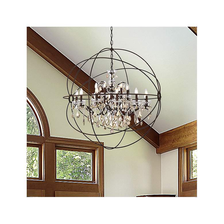 Image 2 Geneva 43 1/2" Wide Rustic Intent 18-Light Orb Chandelier