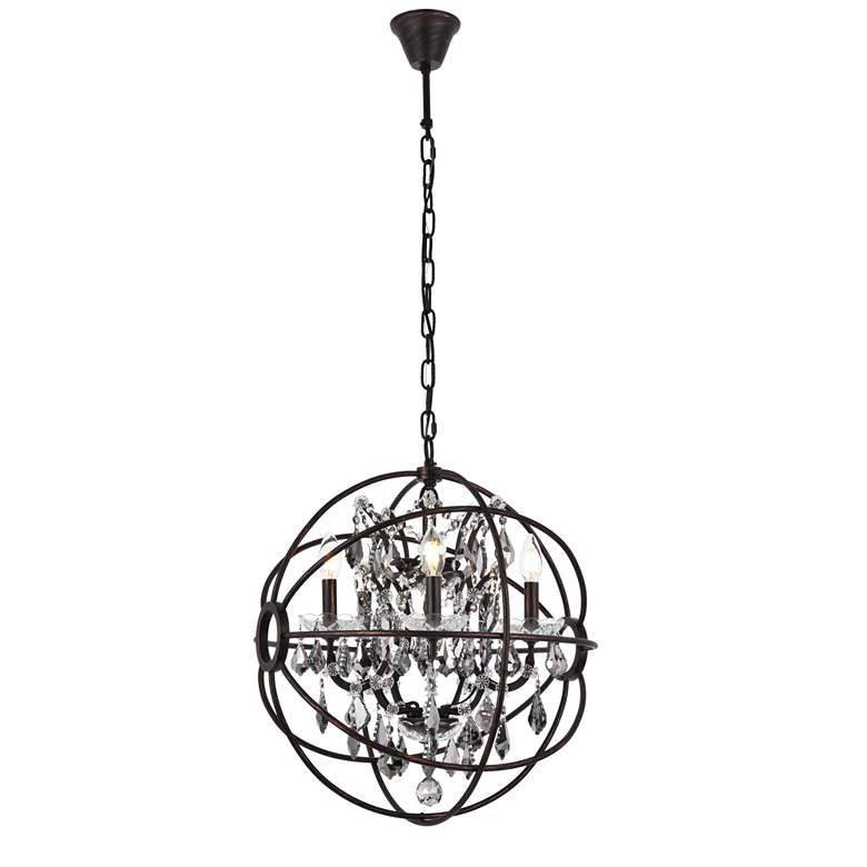 Image 1 Geneva 5 Lt Dark Bronze Pendant Silver Shade (Grey)