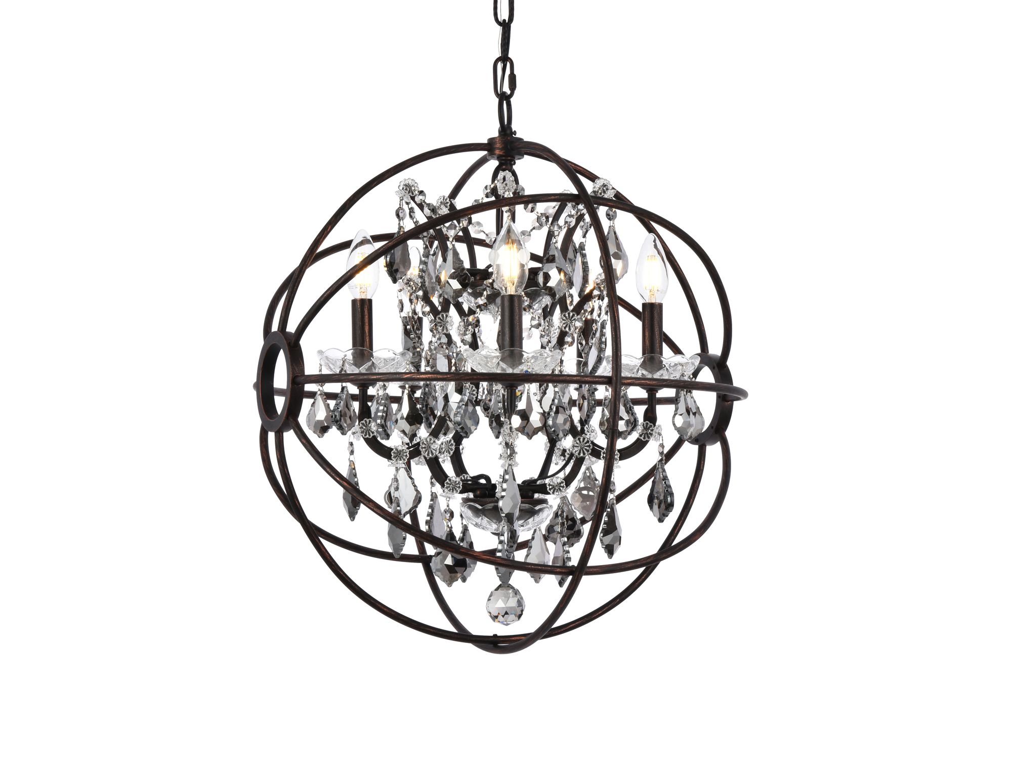 Image 4 Geneva 5 Lt Dark Bronze Pendant Silver Shade (Grey) more views
