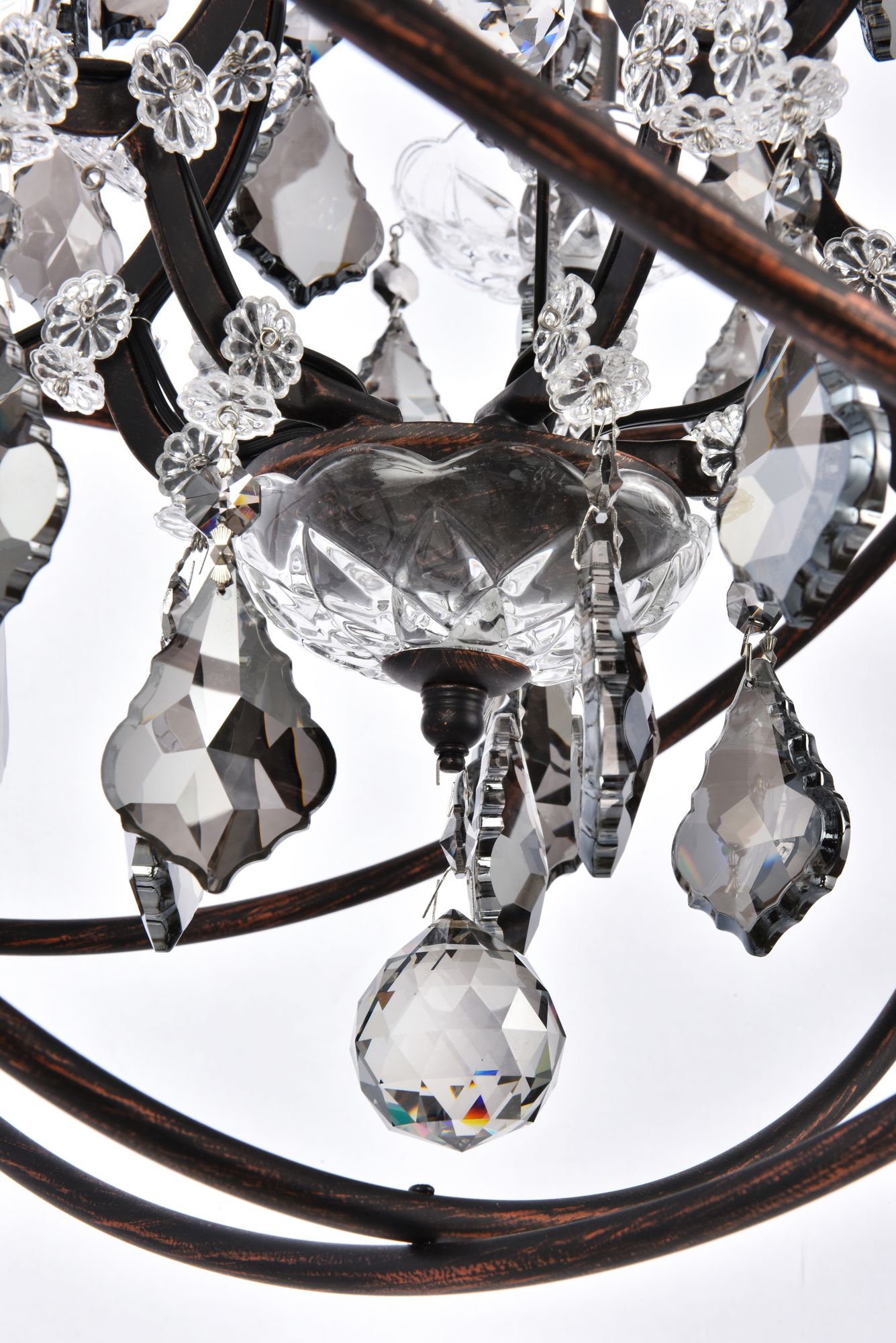 Geneva 5 Lt Dark Bronze Pendant Silver Shade (Grey)