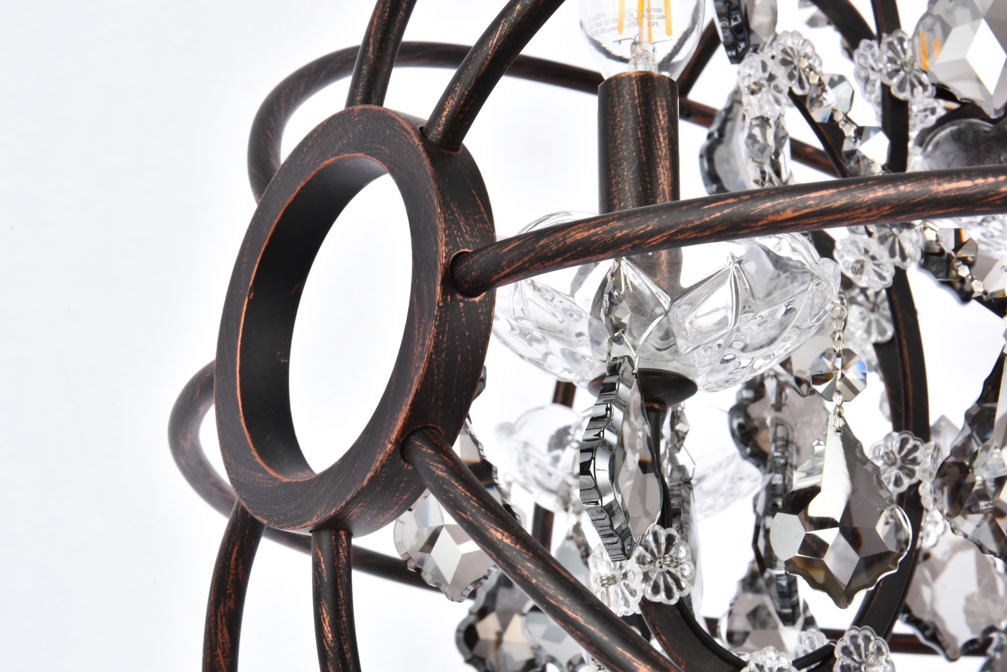 Geneva 5 Lt Dark Bronze Pendant Silver Shade (Grey)