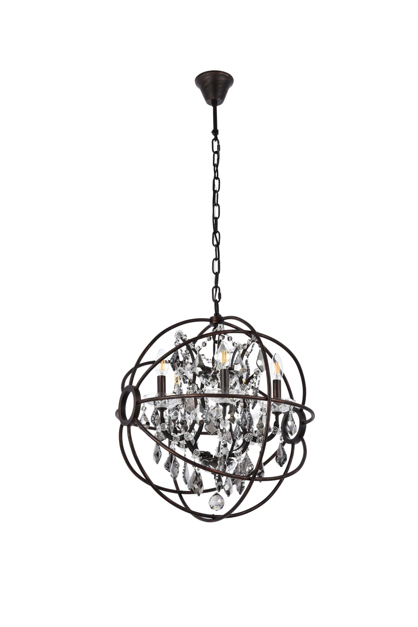 Geneva 5 Lt Dark Bronze Pendant Silver Shade (Grey)