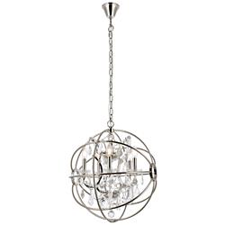 Geneva 5 Lt Polished Nickel Pendant Clear