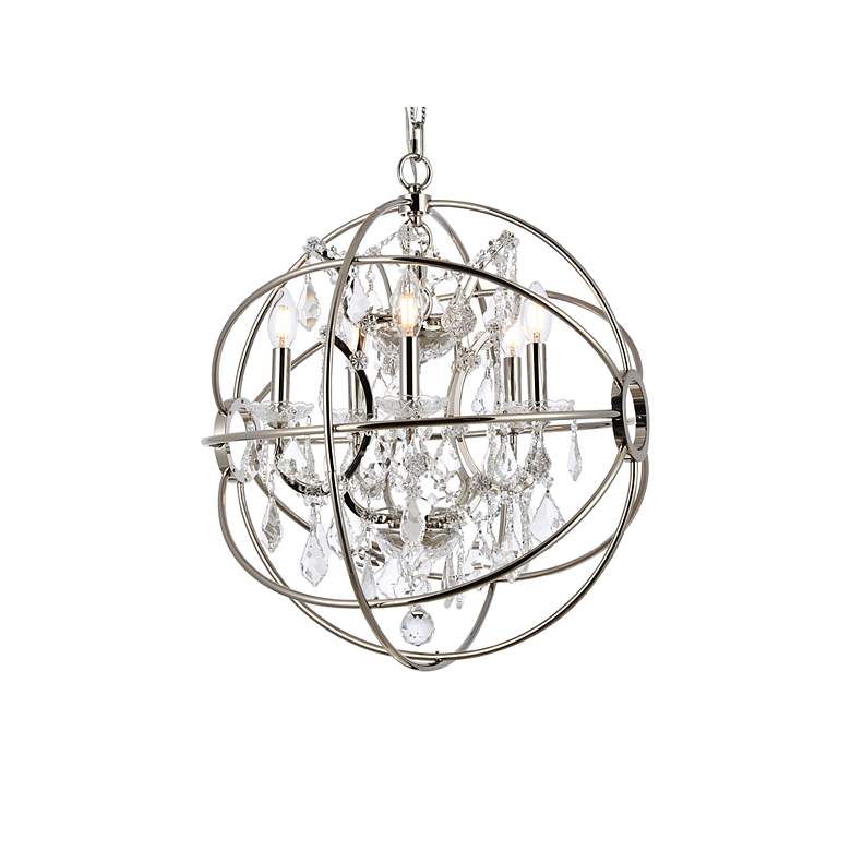 Image 3 Geneva 5 Lt Polished Nickel Pendant Clear more views