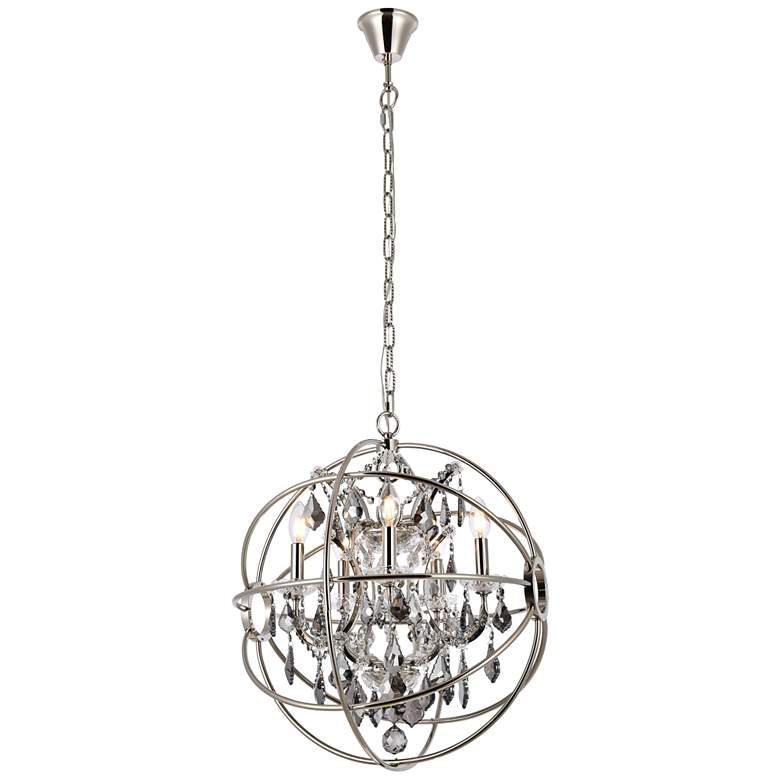 Image 1 Geneva 5 Lt Polished Nickel Pendant Silver Shade (Grey)