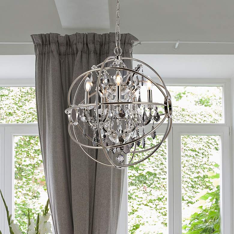 Image 1 Geneva 5 Lt Polished Nickel Pendant Silver Shade (Grey)