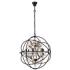 Geneva 6 Lt Dark Bronze Chandelier Golden Teak