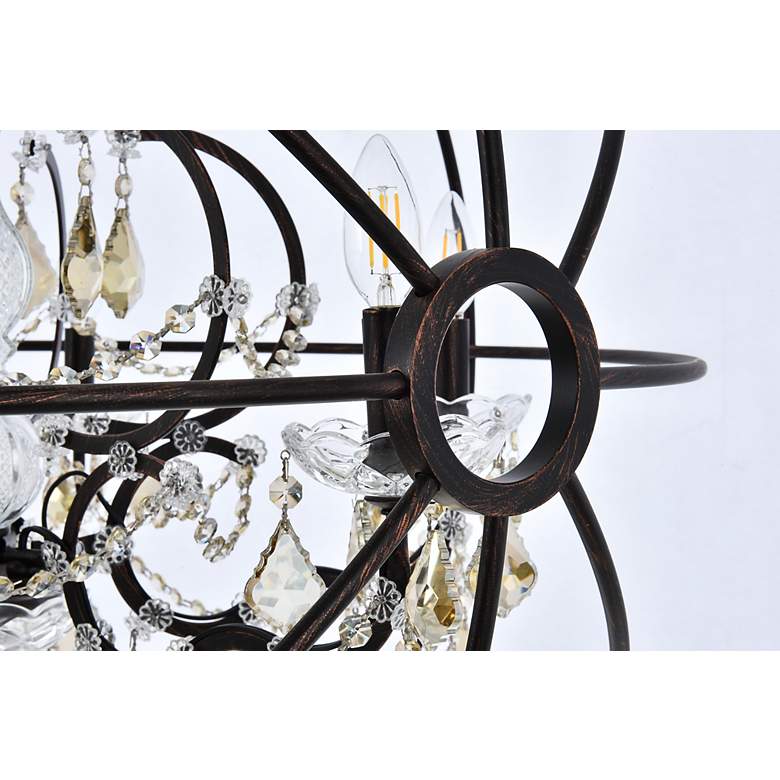 Image 7 Geneva 6 Lt Dark Bronze Chandelier Golden Teak more views