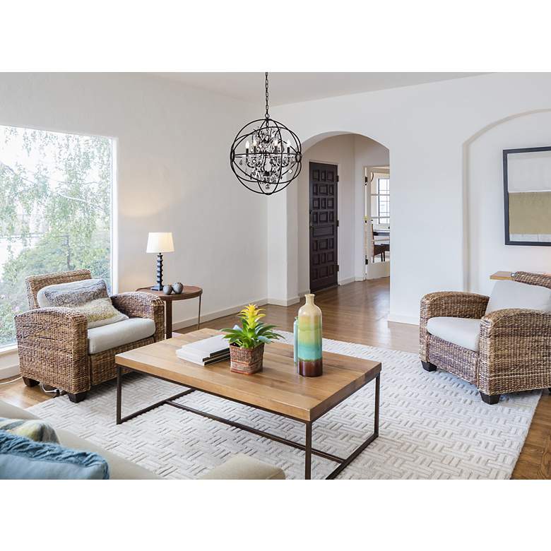 Image 3 Geneva 6 Lt Dark Bronze Chandelier Silver Shade (Grey) more views