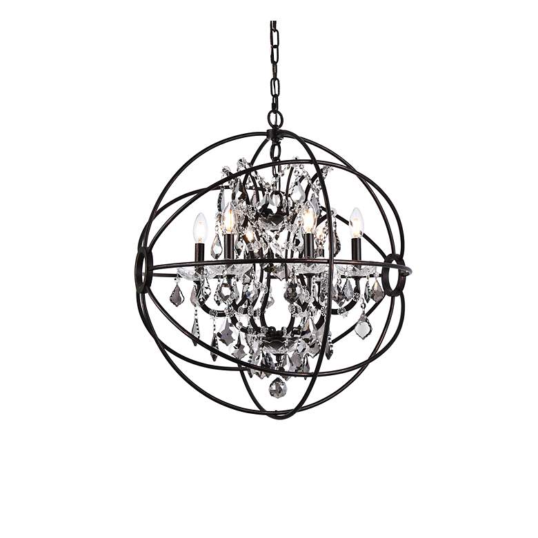 Image 4 Geneva 6 Lt Dark Bronze Chandelier Silver Shade (Grey) more views