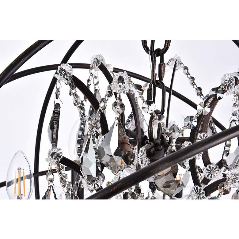 Image 7 Geneva 6 Lt Dark Bronze Chandelier Silver Shade (Grey) more views