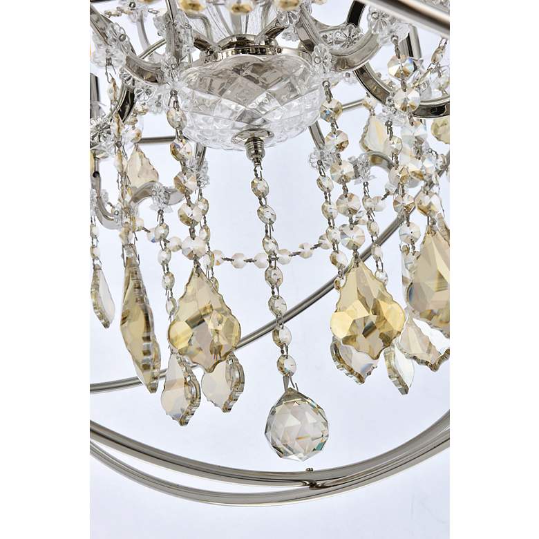 Image 5 Geneva 6 Lt Polished Nickel Chandelier Golden Teak more views