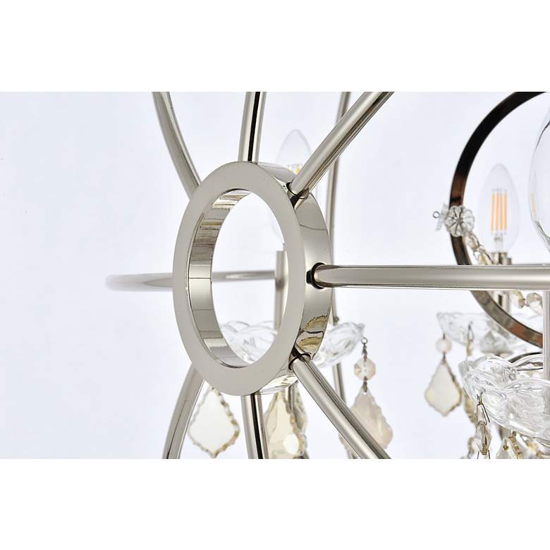 Image 7 Geneva 6 Lt Polished Nickel Chandelier Golden Teak more views
