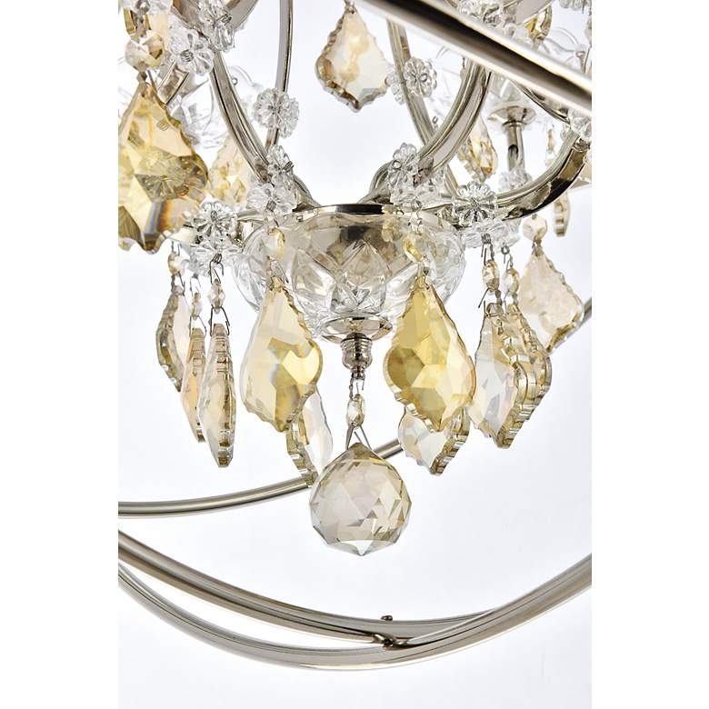 Image 5 Geneva 6 Lt Polished Nickel Chandelier Golden Teak more views