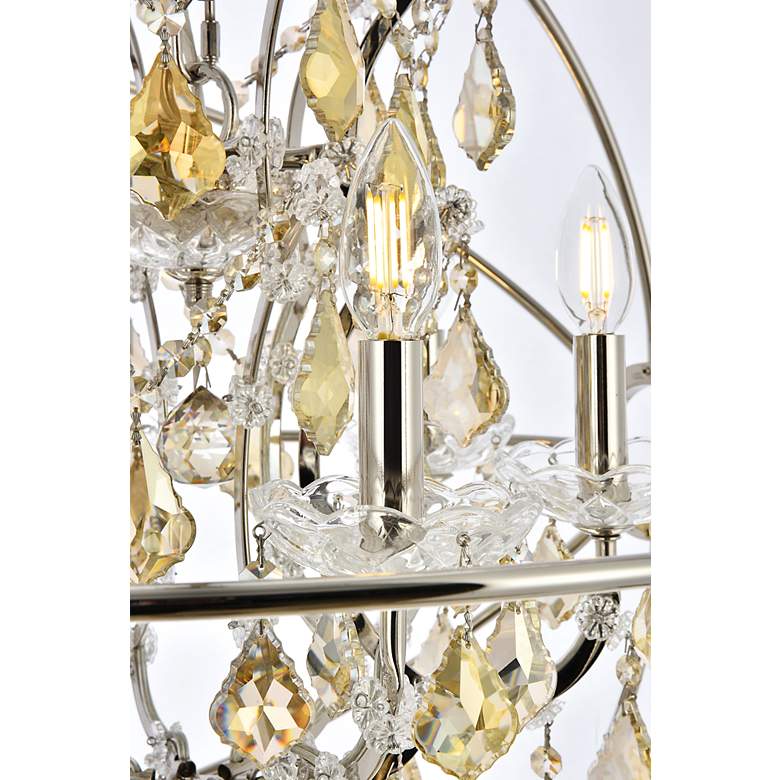 Image 6 Geneva 6 Lt Polished Nickel Chandelier Golden Teak more views