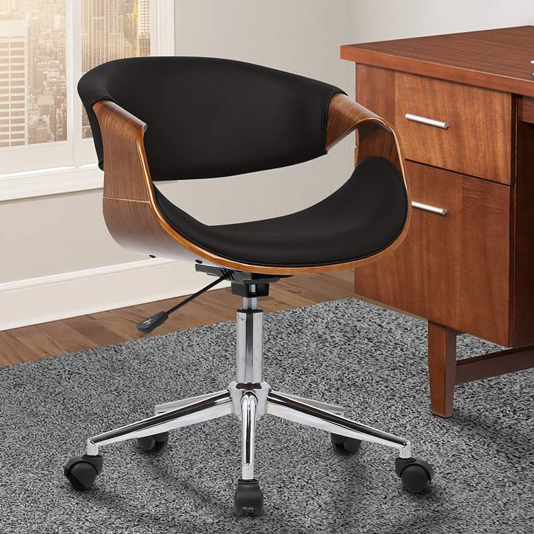Image 1 Geneva Black Faux Leather Adjustable Office Chair