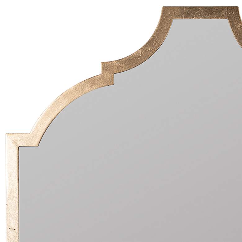 Image 3 Geneva Gold Leaf Metal 24 inch x 36 inch Arch Top Wall Mirror more views