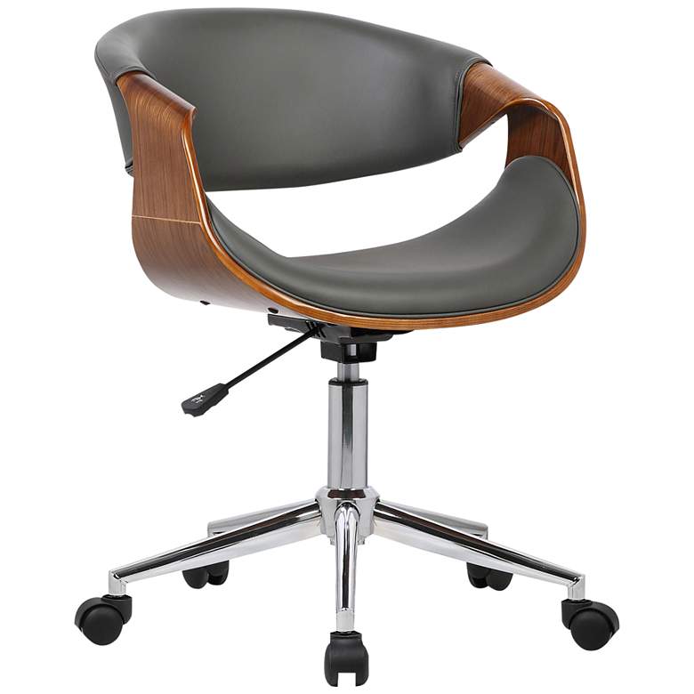 Image 2 Geneva Gray Faux Leather Adjustable Office Chair