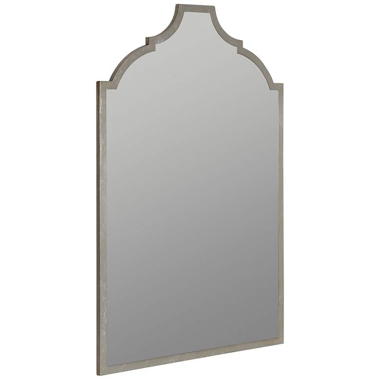 Geneva Shiny Silver 24 inch x 36 inch Arched Square Wall Mirror more views