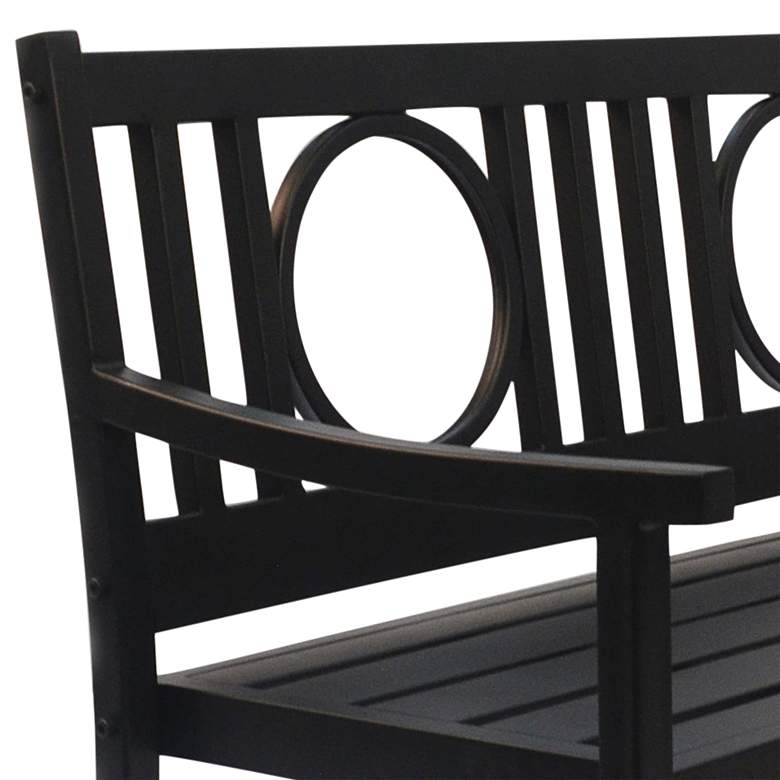 Image 3 Genevieve 45" Wide Black Metal Outdoor Garden Bench more views