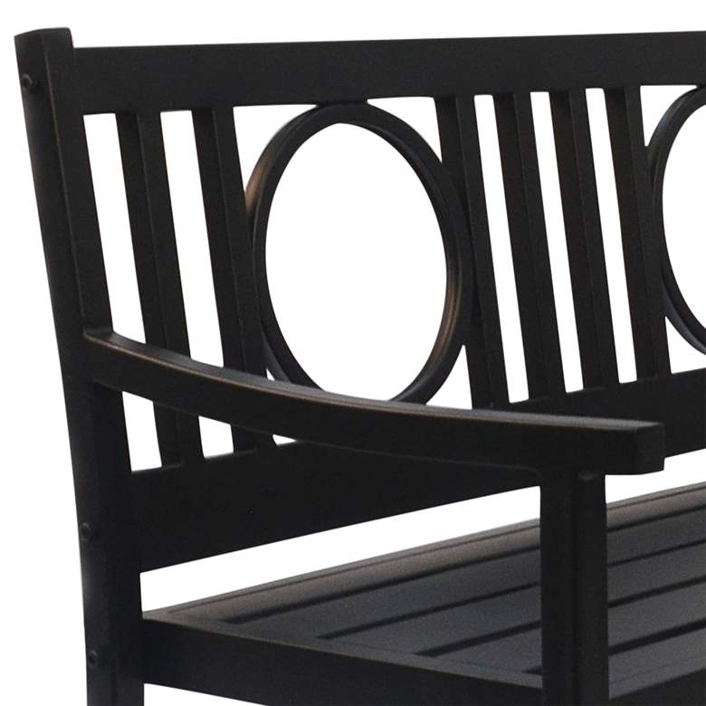 Image 3 Genevieve 45 inch Wide Black Metal Outdoor Garden Bench more views