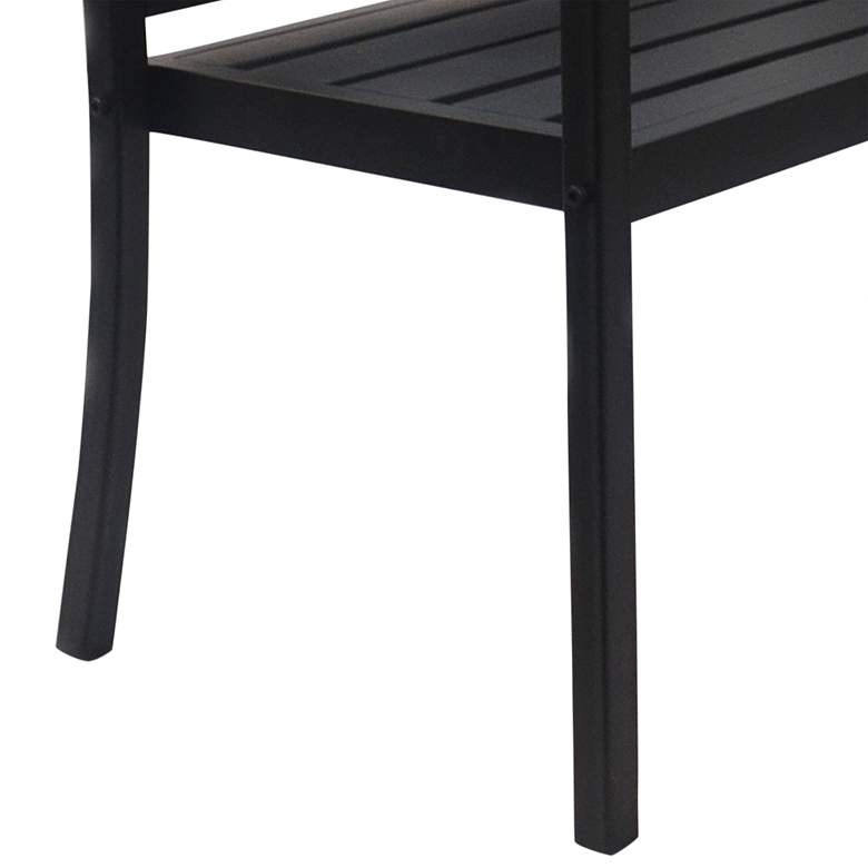 Image 4 Genevieve 45" Wide Black Metal Outdoor Garden Bench more views