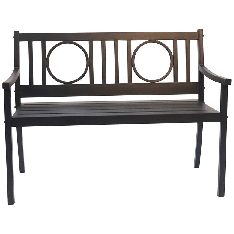 Image 5 Genevieve 45" Wide Black Metal Outdoor Garden Bench more views