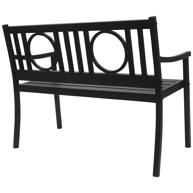 Image 6 Genevieve 45" Wide Black Metal Outdoor Garden Bench more views