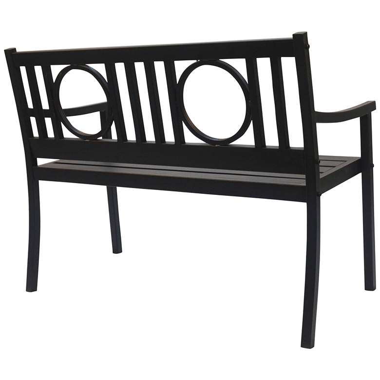 Image 6 Genevieve 45 inch Wide Black Metal Outdoor Garden Bench more views