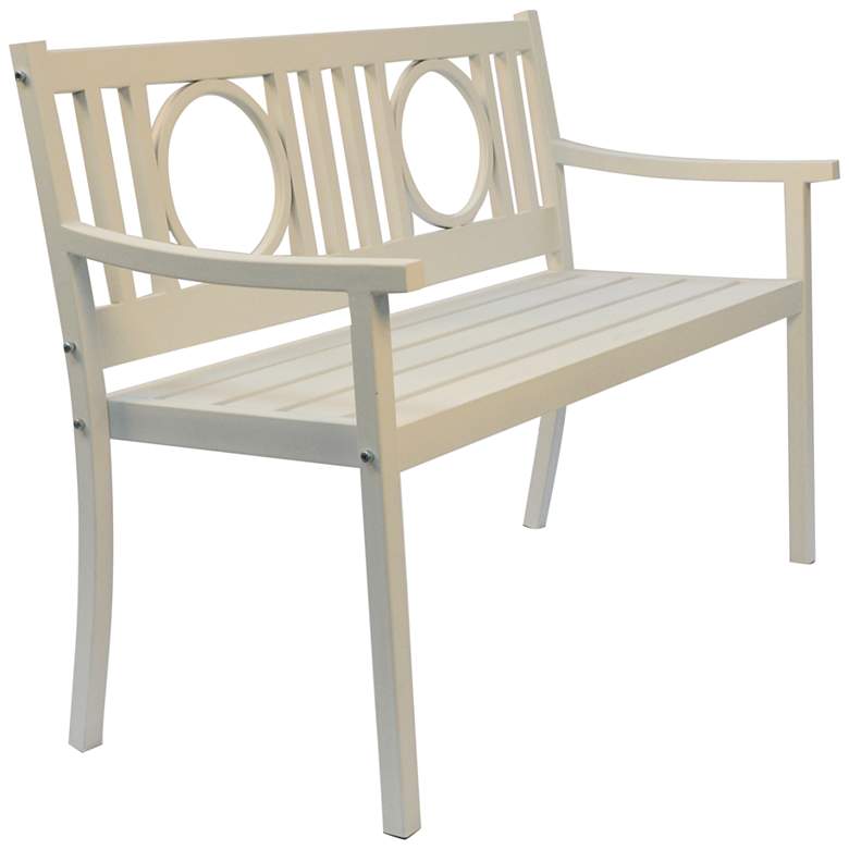 Image 2 Genevieve 45 inch Wide White Metal Outdoor Garden Bench